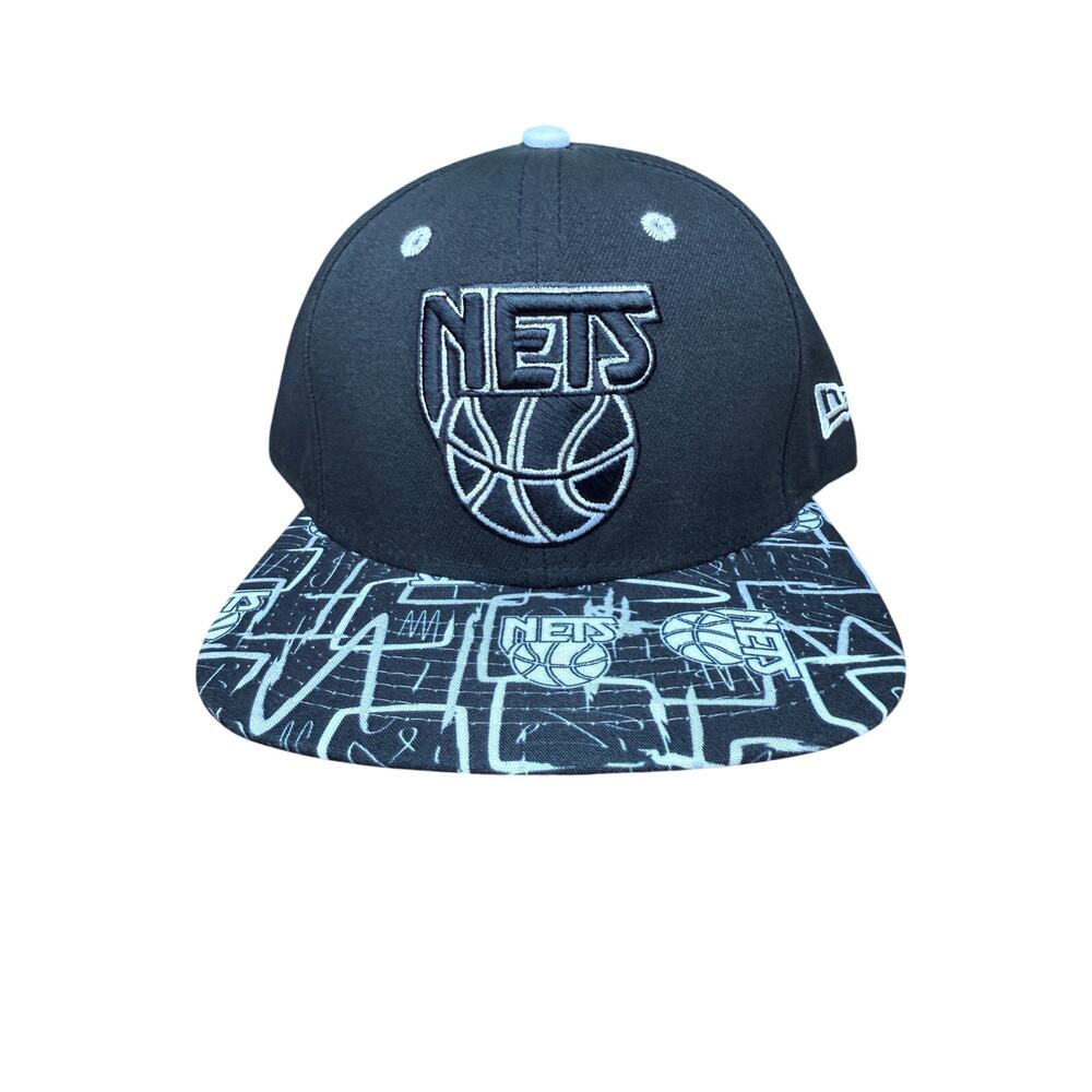 Brooklyn‎ Nets NBA Hardwood Classic New Era 9Fifty Snapback Hat Black White EUC